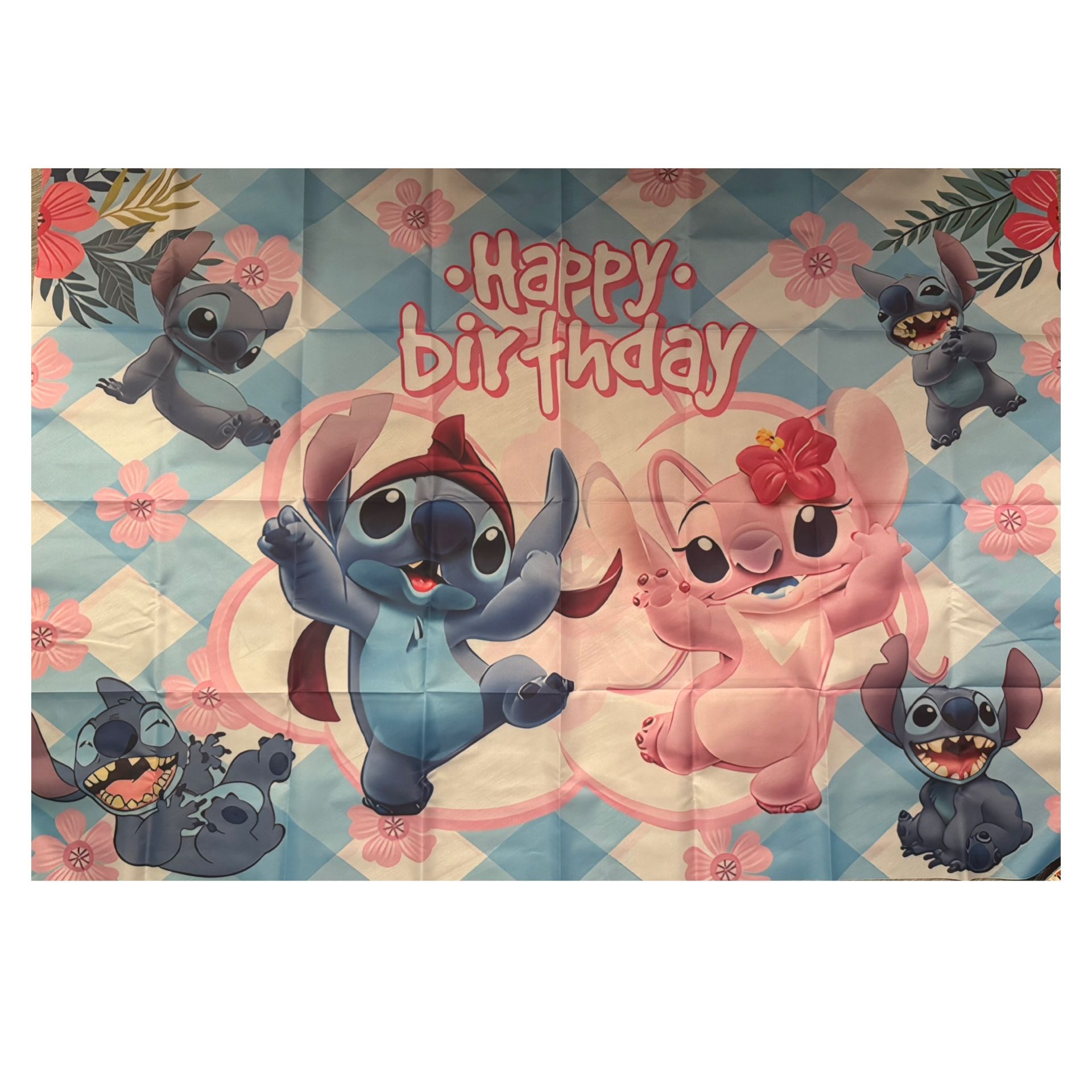Stitch Party Supplies, Birthday Party Decorations Set Include Banner, Backdrop, Balloons, Hanging Swirls, Cake Cupcake Toppers, Tablecloth for Boys Gi