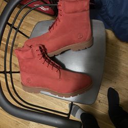 Red Timberland Boots Size 13