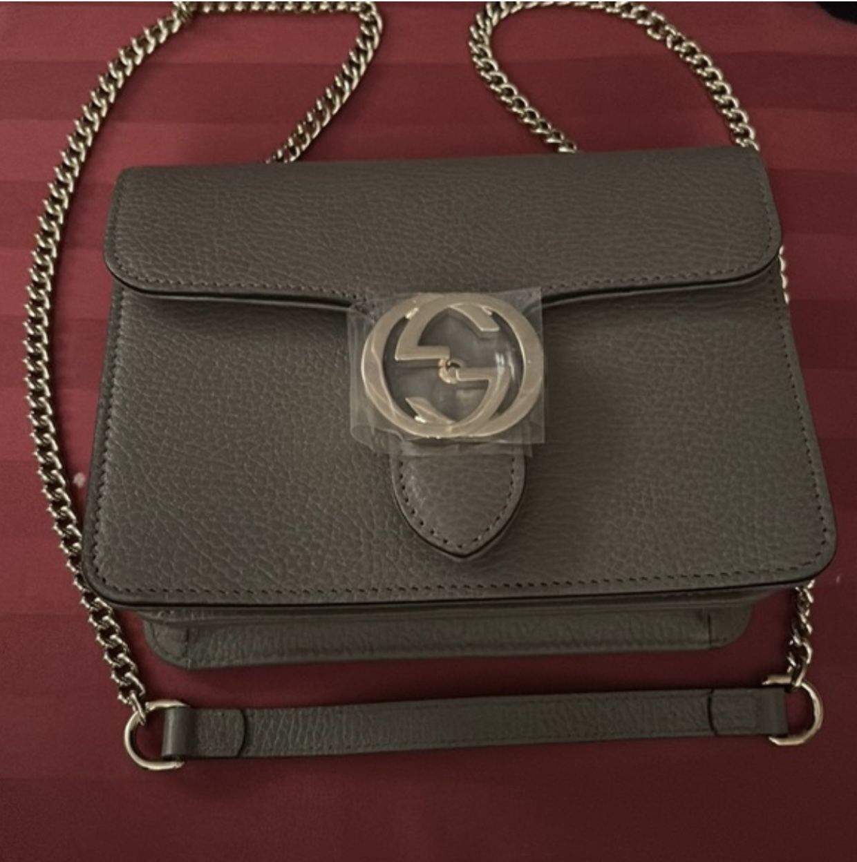 Gucci Gray Crossbody/Shoulder Bag with Iconic GG Hardware