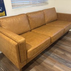 Vegan Leather Sofa And Armchair (2) Set