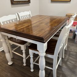  Country Style Solid Wood Table and Chairs