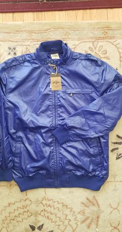 Blue Men's Polyster Lightweight Bomber Jacket Size - XL - XXL