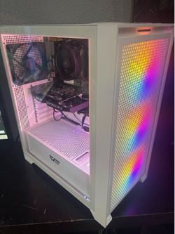 White RTX gaming computer tower pc Ryzen