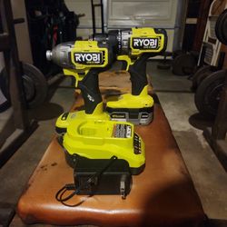 Ryobi 1Hp Brushless Impact & Hammer Drill Combo 