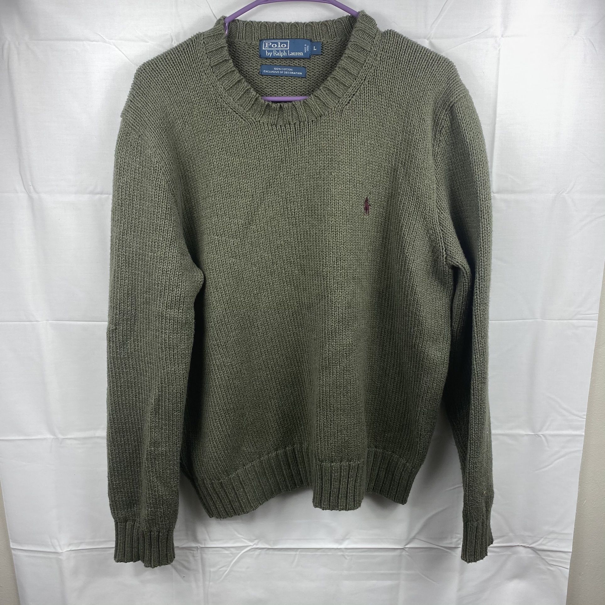 Ralph Lauren Polo Mens Sweater 100% Cotton Exclusive Of Decoration Sz.Large