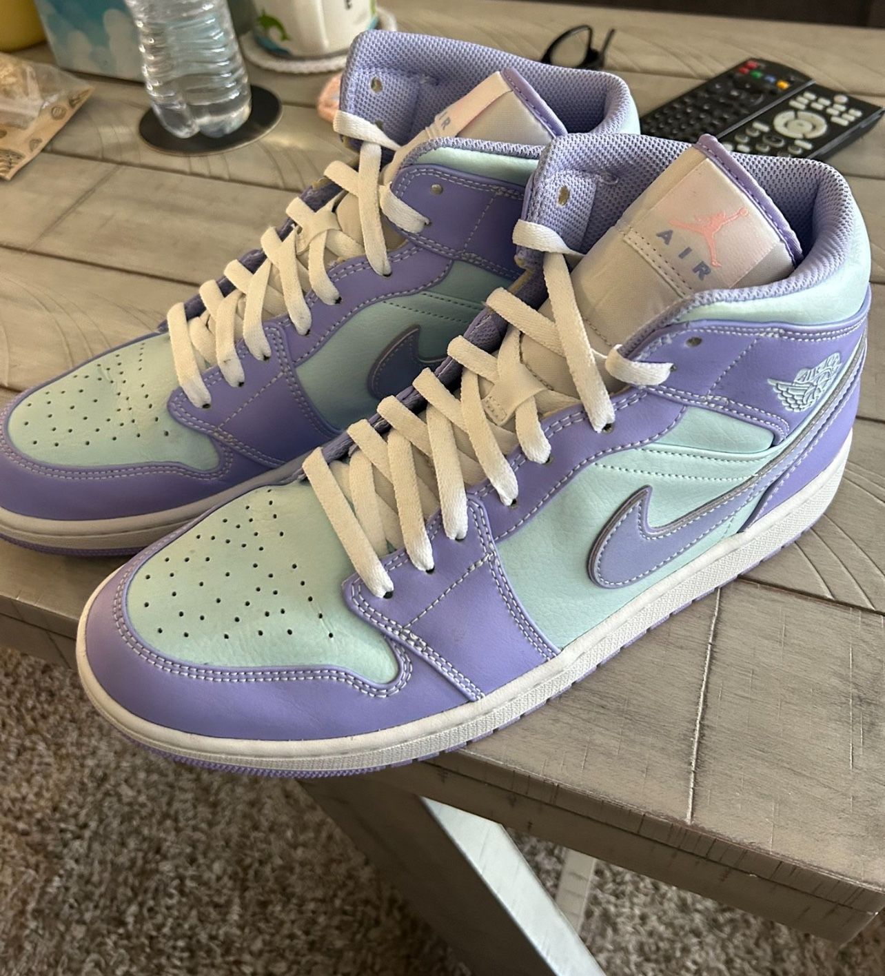 Jordan 1 Mid Purple Aqua Size 12