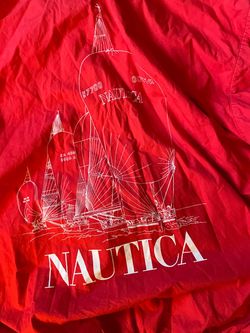 Size large vintage Nautica Red Sailing Graphic Jacket