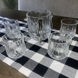 6 Piece Glass Ice Bucket Set 