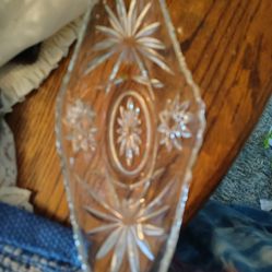 Vintage  anchor Hocking clear crystal glass serving dish