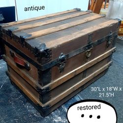 Antique 1900's Restored Steamer Trunk / Antique Chest