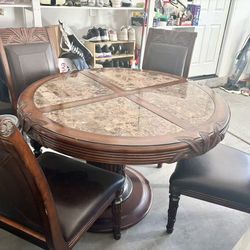 Wood table and chairs