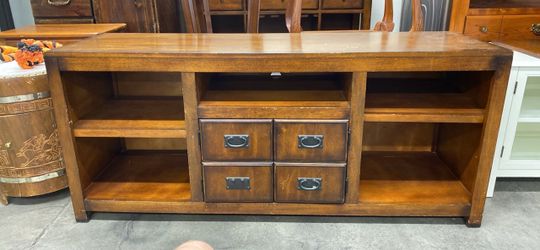Wood TV Stand Console with Drawers