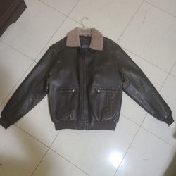 NWT Aeropostal Leather BOMBER