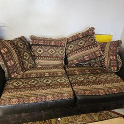 Brown Leathere Couch/ Sofa