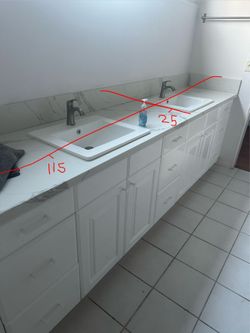 Master bathroom cabinet and countertops