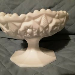 Fostoria Milk Glass Winburn Square Footed Jelly