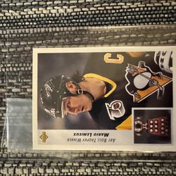 1992 Mario Lemieux Art Ross Trophy Winner Upper Deck Card