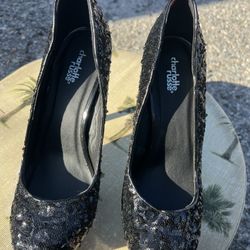 Black Rhinestone Heels