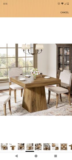 Wood Pedestal Dining Table