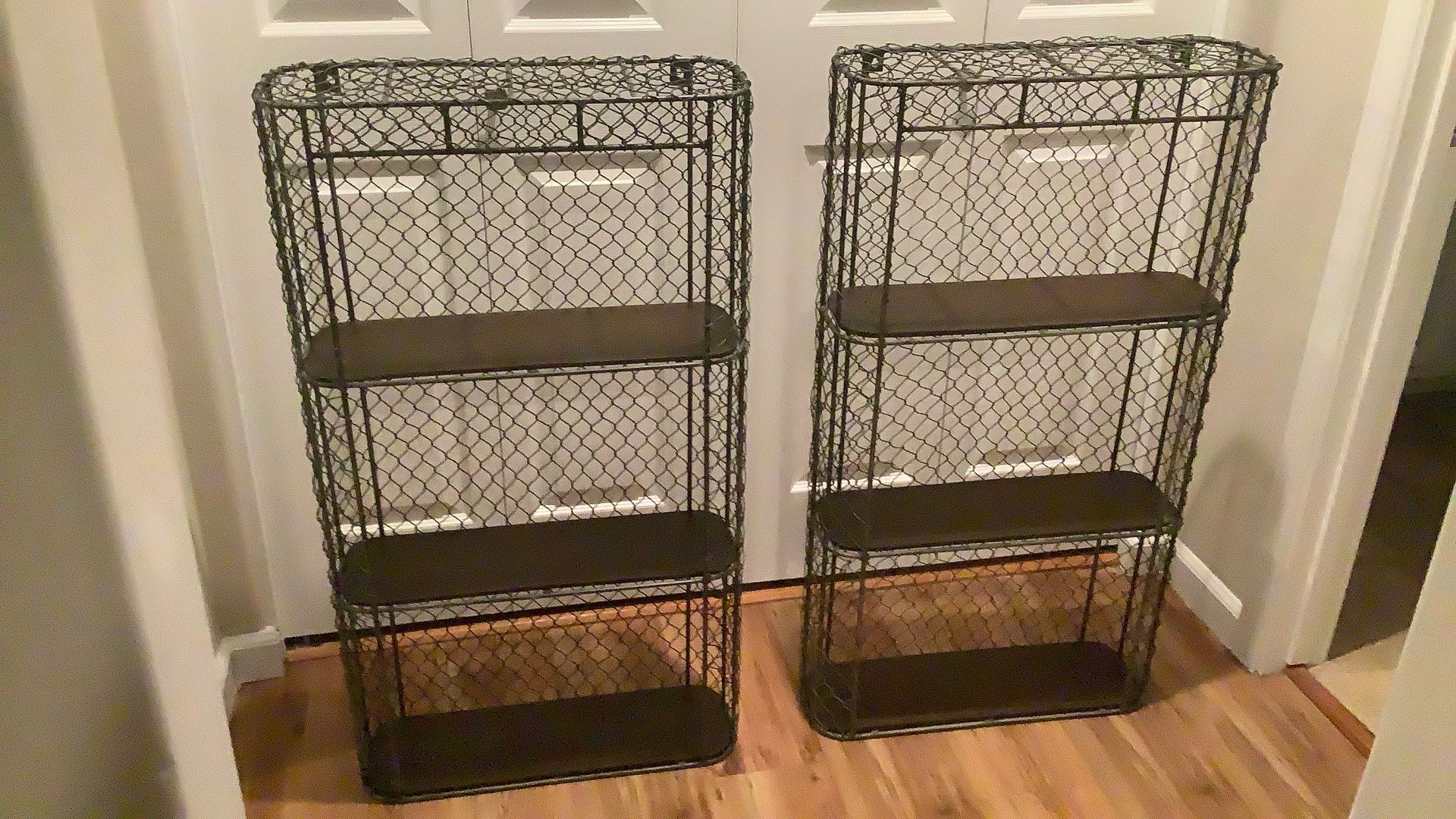 Pottery Barn Pair Industrial Metal Shelving X2