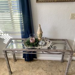 Glass Top Console Table In Tracy 