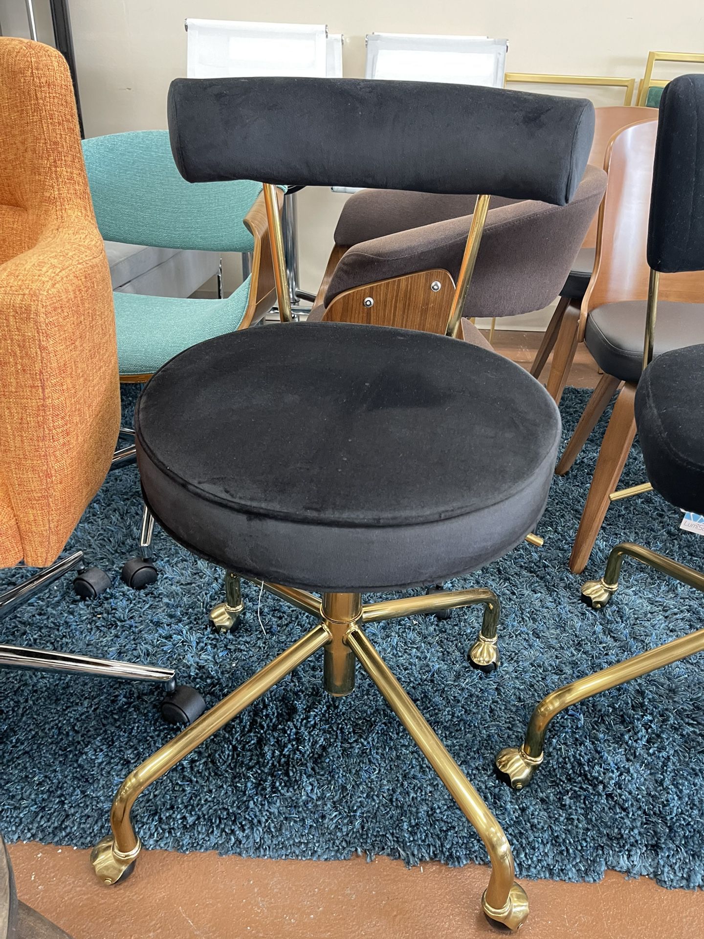 Office Chair In Black/Gold