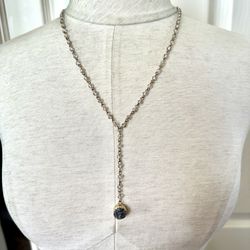 Gold Tone Beaded Pendant Necklace 