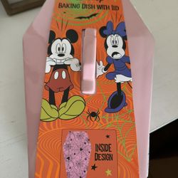 Disney Halloween Pink Coffin Baking Dish W/ Lid