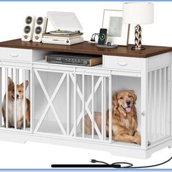 Buffet Table w/ Dog Crate On The Bottom