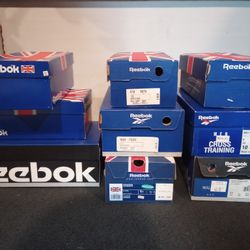 (9) VINTAGE REEBOK SHOE BOXES - EXCELLENT CONDITION