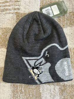 NHL Pittsburgh Penguins Reebok Center Ice Charcoal Beanie Winter Adult OSFA
