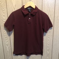 Boys size medium (12-14) maroon and navy blue Polo shirt