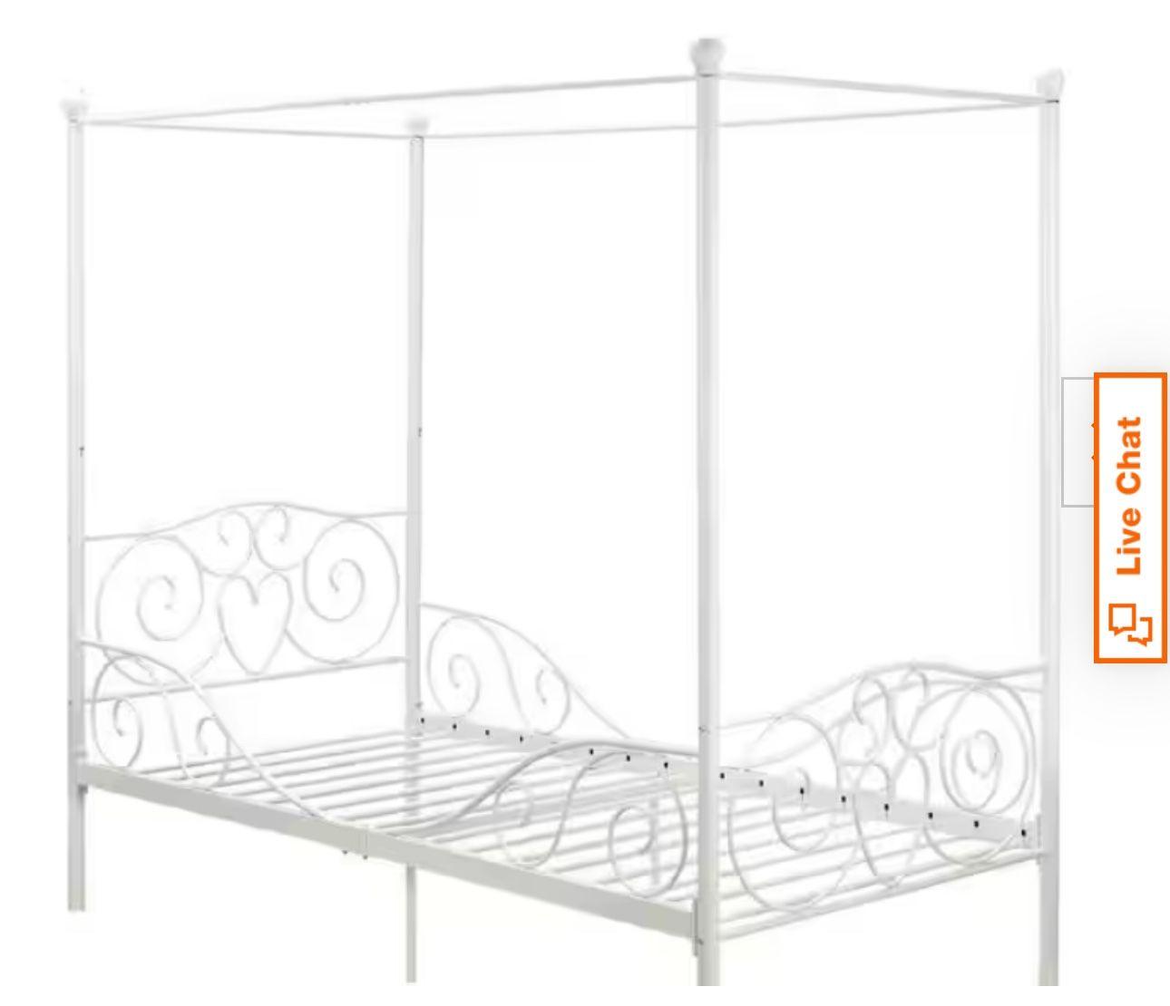 White Twin Size Metal Bed Frame