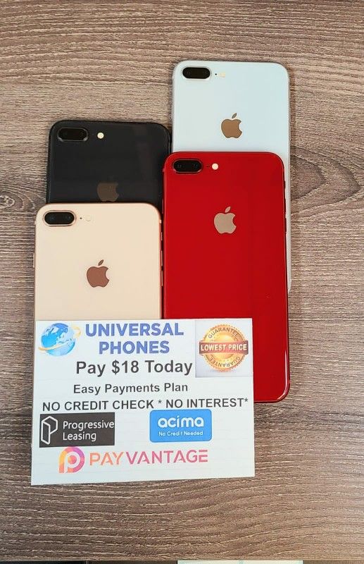 Apple IPhone 8 Plus 64gb UNLOCKED- 90 DAYS WARRANTY-$1 DOWN- NO CREDIT NEEDED