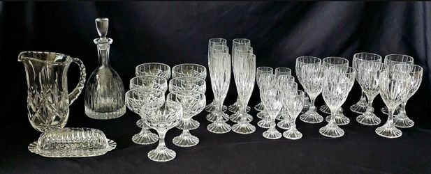 Mikasa 30-Piece Vintage Crystal Glass Set – Complete & Flawless!