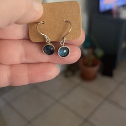 Teal Moss Kyanite Earrings 