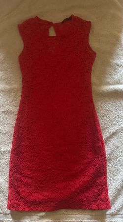 Coral lace dress