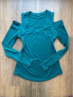 Teal Open Shoulder Long Sleeve