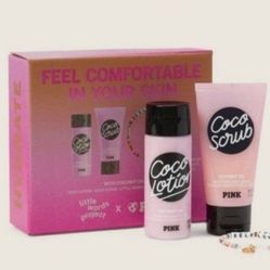 VS PINK Coco Mini Lotion set with Little Words Bracelet