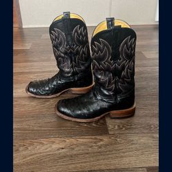9 1/2 Ostrich Black Boots $600.00