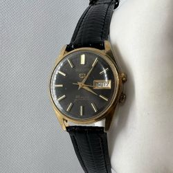 🎩🎩Rare Fancy Black Belforte Automatic Men's Watch 25 JWL Day/Date 1960s🎩🎩