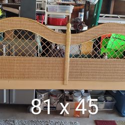 King Sized Rattan Headboard