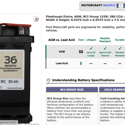 MotorCraft BAGM−H3 Battry