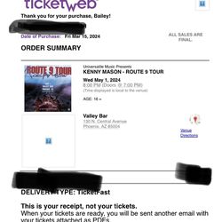 Kenny Mason w/ Skaiwater Concert Ticket (1 Ticket) May 1
