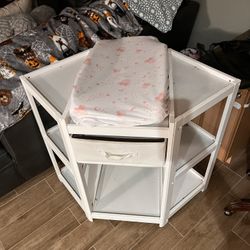 White Corner Changing Table