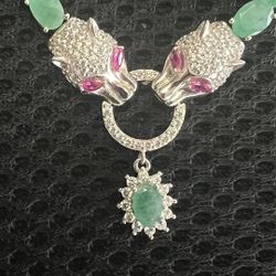 Emerald And Garnet Necklace