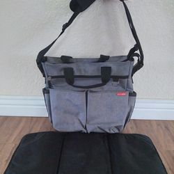 Practically New Diaper Bag Skip Hop And Changing Mat.