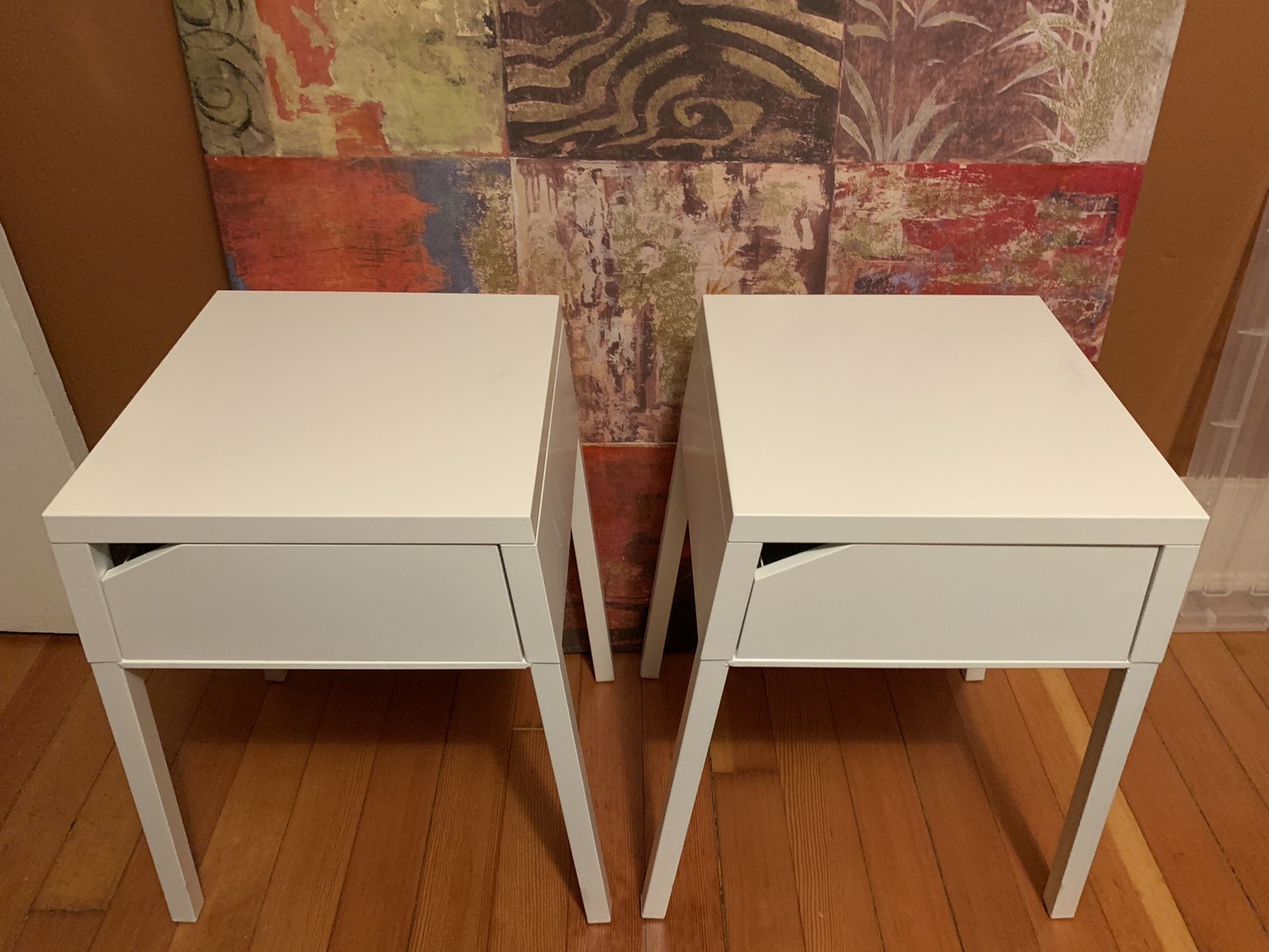 Metal Side / End Tables / Nightstands (x2)