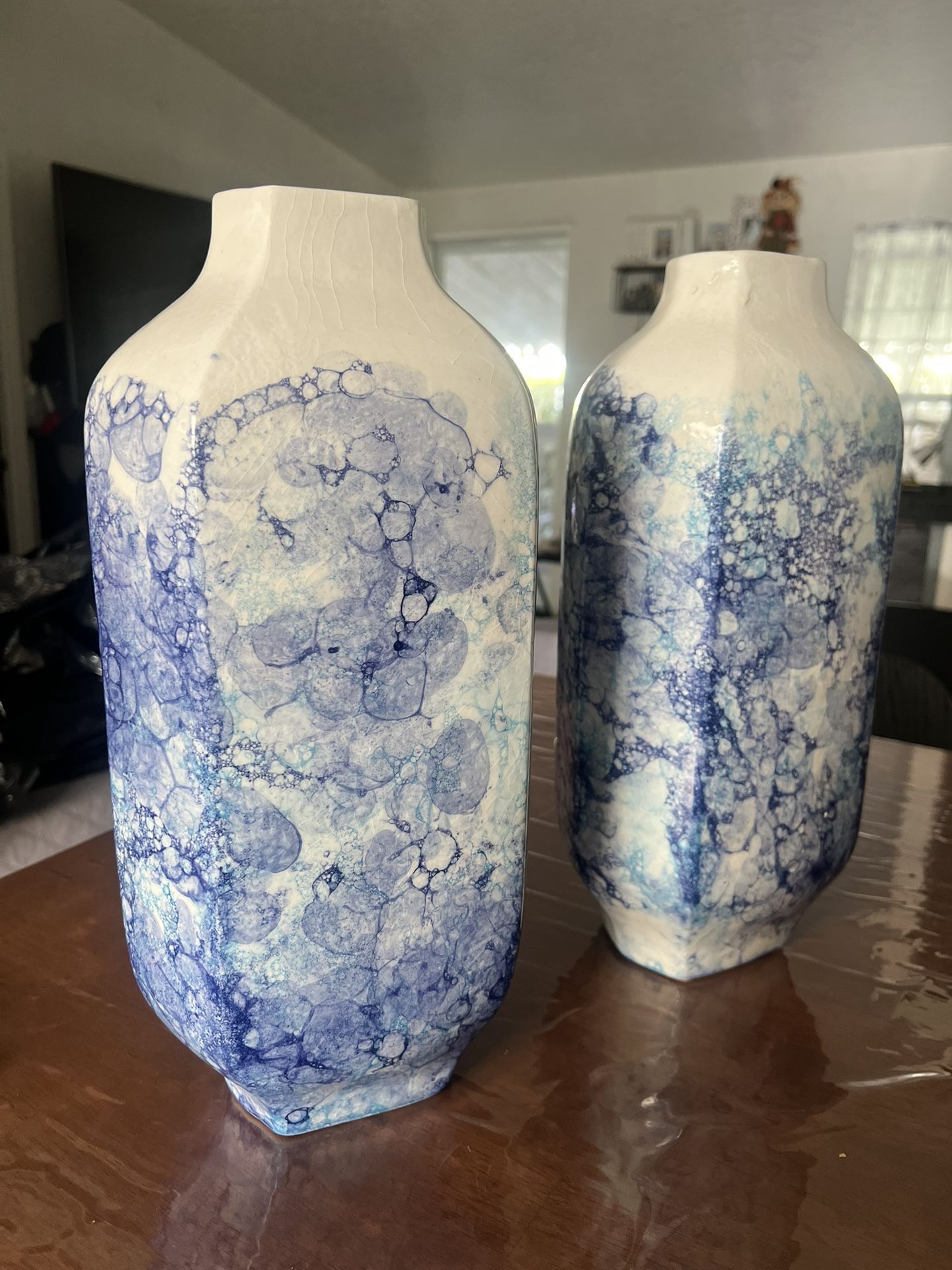 Blue and White Ceramic Vases