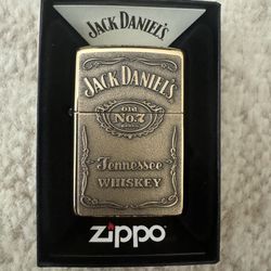 NEW Jack Daniels Zippo Lighter Gold Color 
